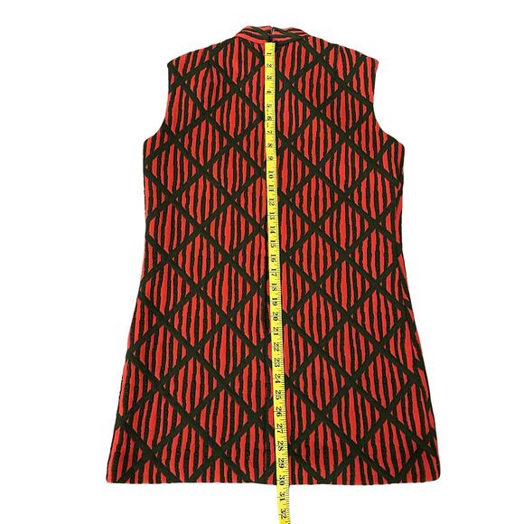 Vintage MOD Shift 60s Mod Geometric Mock Neck Sleeveless Dress/Top - Picture 5 of 7